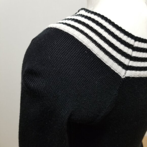 Rivars sweater Large bell sleeve boatneck bell sleeve stripes knit VINTAGE Y2K - Picture 9 of 12